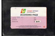 Yangon airways boarding pass - airways,