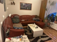 Tolle echte braune Ledercouch