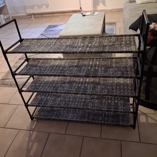 Schuhregal metall stoff - metall/stoff, 4