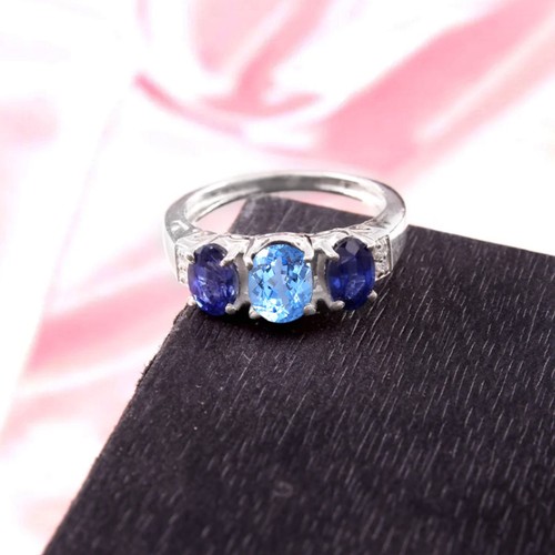 Aaa blauer spinell ring 925 - blauer,