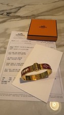 Hermès Bracelet Charnière Collier de Chien CDC Rouge Emaille Gold Hardware