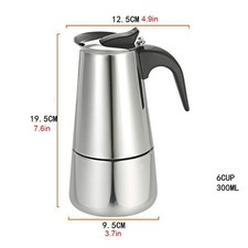 Edelstahl Espressokocher Espresso Maker Espressokanne Kaffeekanne 4/6/9 Tassen