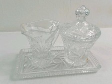 Vintage Hand Cut 24% P6 Genuine Lead Crystal 3tlg. Kristall Set Servierset