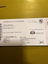 Opernkarten Bayerische Staatsoper 2x Die Fledermaus 03.01.2026