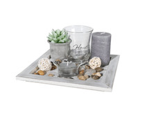 Teelichthalter Set Kerzen Tischdeko Teller Dekoration Wohnung Deko