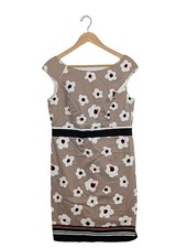 S.OLIVER Etuikleid Damen Kleid Gr. DE 40 hellgrau-weiß Casual-Look