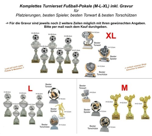Fussball pokale komplettes - fussball,