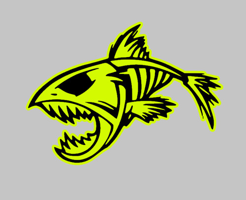 Aufkleber fisch fish neon gelb - fisch,