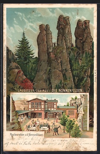 Ansichtskarte nonnenfelsen - ansichtskarte,