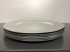 6x Silberfarbende Teller Platzteller Platte Kunststoff NanuNana