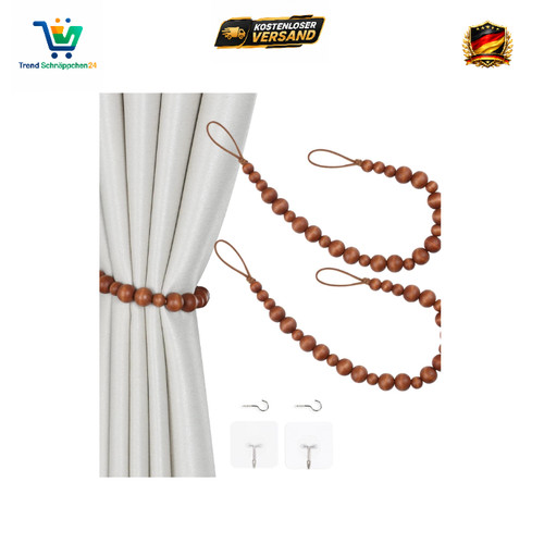 Vorhang raffhalter holzperlen - vorhang-raffhalter,