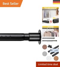 Verstellbare schwarze Kleiderstange für Schrank: 43-243 cm, Stabil und Elegant