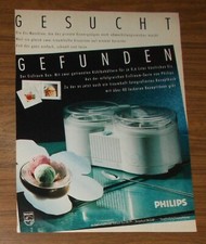 Seltene Werbung vintage PHILIPS EISTRAUM DUO Eis-Maschine 1991