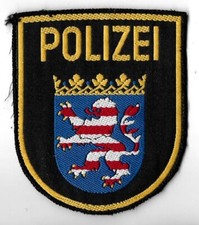 Polizei WSP HESSEN 80er J. dkl- BLAU Abzeichen GEWEBT Patch WASSERSCHUTZPOLIZEI