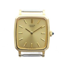 Seiko Credor 14K Gold Square Quartz Uhr Modell 1400-6930 AB Zustand