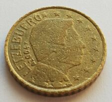 50 Euro Cent Münze Fehlprägung Luxemburg 2004 Granulat, Prägeschwäche