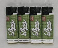 4 x Sturmfeuerzeug Pepe Grün  - Neu