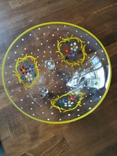 Alte Bunte Schöne Glasschale - Konfekt -/ Gebäckschale -