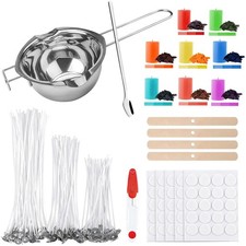 Kerzen, Kerzenherstellung, Wachsschmelztopf, Dochte, Farben, Sticker, Set, Ed...