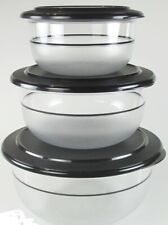 Tupperware Tafelperle Set 3,5L + 2,1L + 1,3L Schüssel klar Deckel in Schwarz NEU