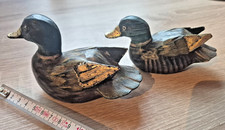 2 handgefertigte Enten aus Holz!