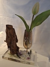 Tischdeko Unikat Holz Vase