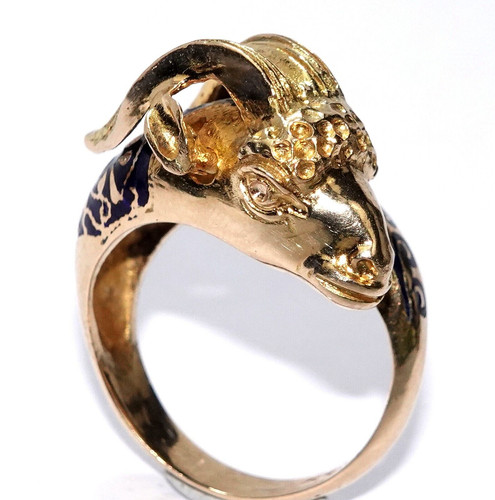 Ring gold steinbock - ring,