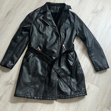 Ledermantel Damen warm gefüttert in schwarz 38/40 Trenchstyle