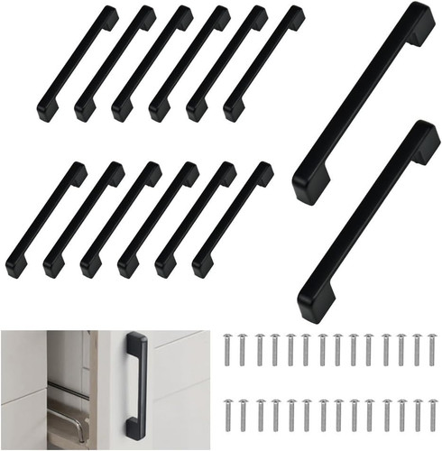 Möbelgriffe schwarz 128mm - schwarz,