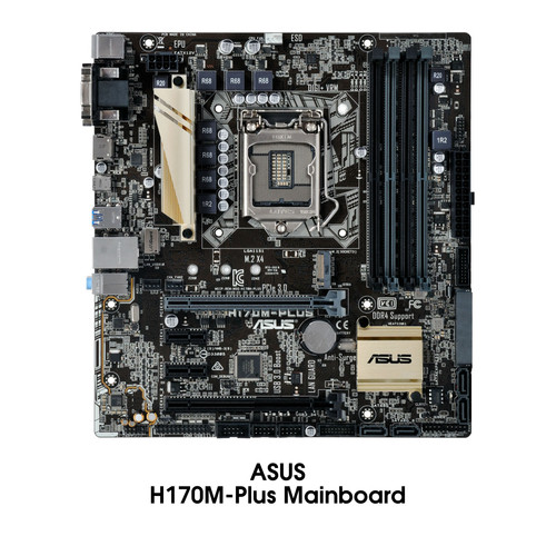 Asus h170m plus mainboard - asus, h170m-plus