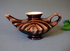 Art Deco antik Teekanne Kaffeekanne Keramik Ölkännchen braun Aladin Wunderlampe