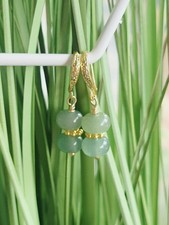 Aventurin Edelstein Hängeohrringe Handgemachte Ohrringe 18K Vergoldet