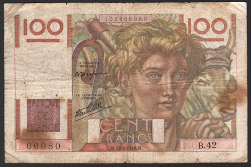 100 francs 1946 p128 - francs,