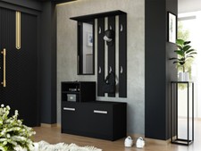 Garderobe-Set Paloe Wandgarderobe Kleiderschrank Spiegel und Kleiderständer M24