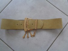 Damengürtel  echt Leder, gebraucht, Farbe beige Länge 87 cm, Breite 6 cm