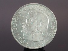 Historische Silbermünze 5-DM-Gedenkmünze BRD Johann Gottlieb Fichte 1964; K118