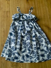NEU - Orig. * Cyrillus * Paris süsses Träger kleid Blumen print blau weiß Gr 140