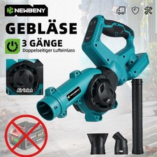  3 Gänge Akku Laubbläser Staubgebläse Luftgebläse Gebläse Für 18V Makita Akku DE