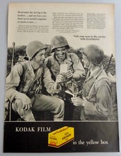 ORIG 1945 WK2 WW2 KODAK VERICHROME WERBUNG US ARMY SOLDIERS SOLDATEN KLEINPLAKAT
