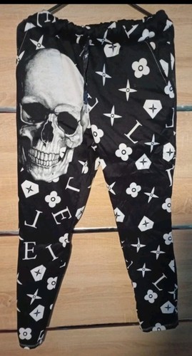 Joggpant schwarz skull l - gr.,