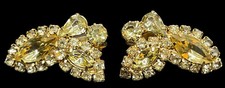 WEISS 1940s EARRINGS CHAMPAGNE