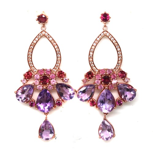 Lila amethyst rhodolith saphir - lila,