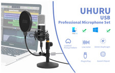 Podcast Mikrofon (USB), UHURU Professionelle 192KHZ/24Bit Aufnahme Kondensator