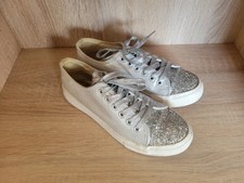 Sneaker Schnürschuhe Silber Mit Glitzer Colloseum 38