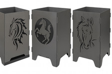 Feuerkorb Pferdemotive 50cm Stahl 2mm Design gesteckt Feuertonne Aschewanne