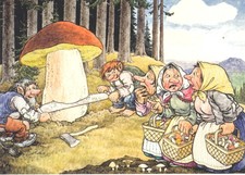 Künstler- Postkarte, Trolle