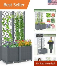 Blumenkasten mit Rankgitter