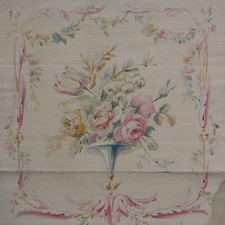 Blumenornament Bouquet Wandmalerei Entwurf unsigniert Aquarell 19 Jhd