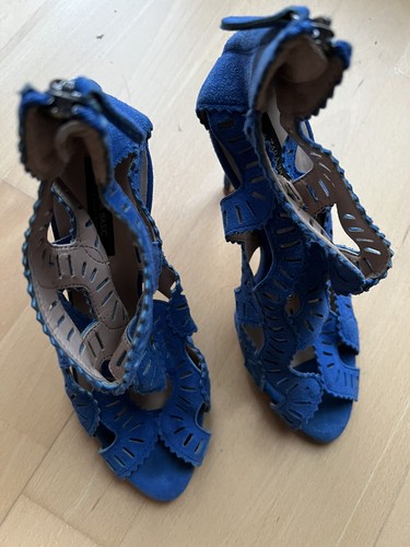 Zara sandalen blau high - zara,