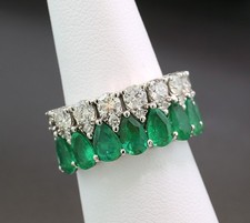 4,05 ct Smaragd-Brillant-Ring   750er Weißgold 7,7 gr Wert 8.350 Euro Neu